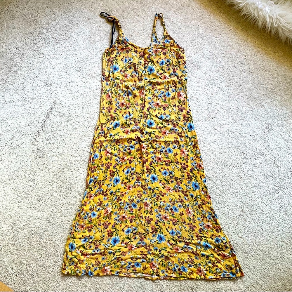 Mustard color floral dress